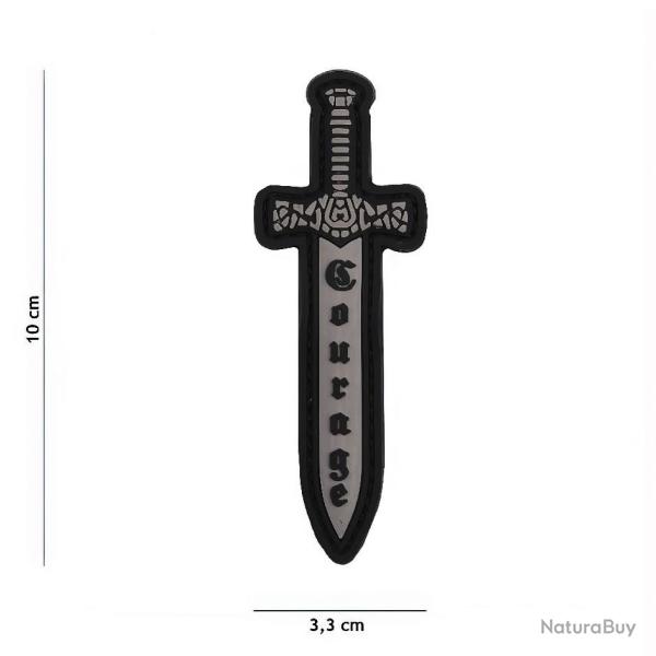 Patch Velcro, �p�e de Chevalier avec Inscription "Courage"