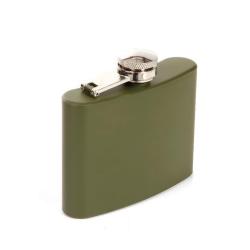 Petite flasque inox &agrave; alcool, 110ml, vert arm&eacute;e