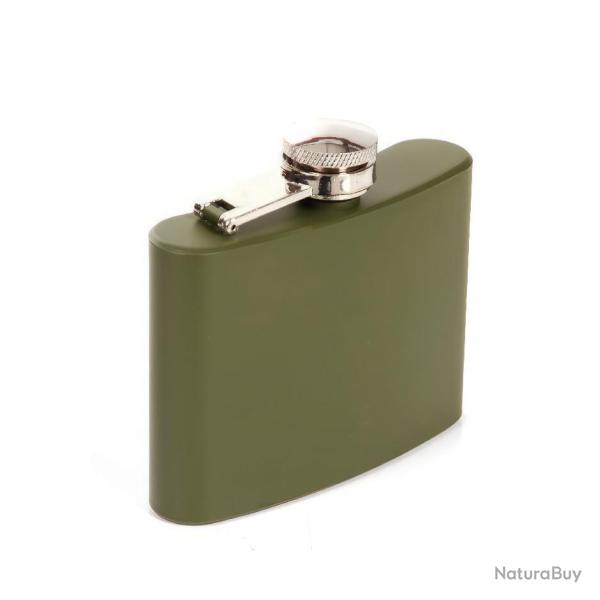 Petite flasque inox � alcool, 110ml, vert arm�e