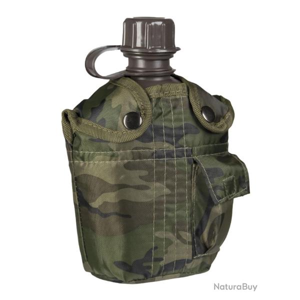 Gourde militaire US + housse camouflage for�t