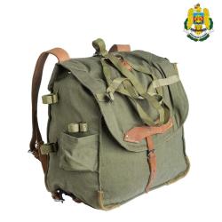 Sac &agrave; dos en cuir et toile &eacute;paisse, surplus neuf arm&eacute;e roumaine (ann&eacute;es 70) Vert arm&eacute;e