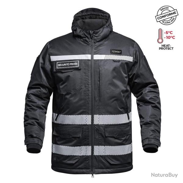 Parka Hardshell A10 imperm�able et chaude S�curit� Priv�e Noir