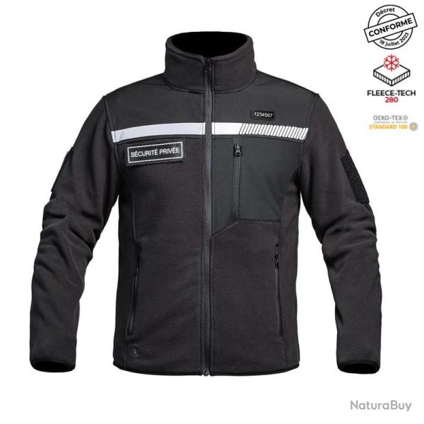Veste Polaire S�curit� Priv�e r�glementaire Noir Marque A10