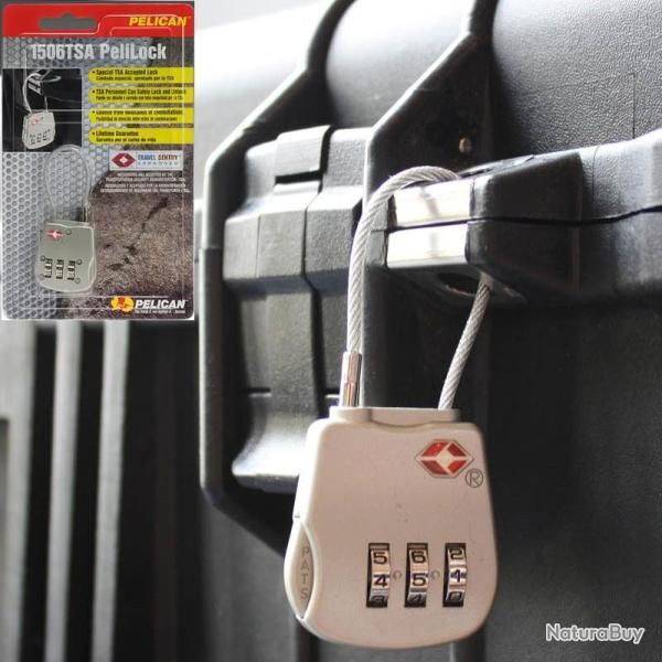 Cadenas TSA � Code (3 chiffres) Peli(TM) - pour caisse militaire ou bagage touriste