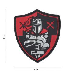 Patch Velcro "Chevalier en Armure - Blason (Haut du Corps avec &Eacute;p&eacute;e)"