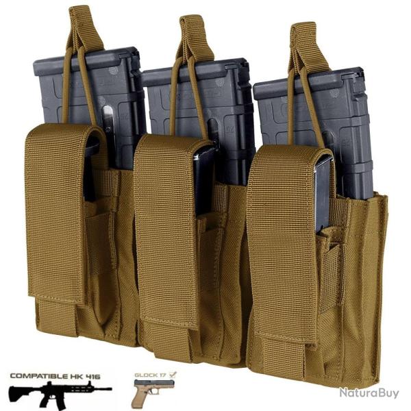 Porte-Chargeurs Triple GEN II Condor - 3x 5.56 + 3x 9mm - Coyote Coyote