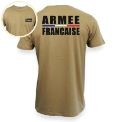 T Shirt Sable Marquage ARM&Eacute;E FRAN&Ccedil;AISE recto verso