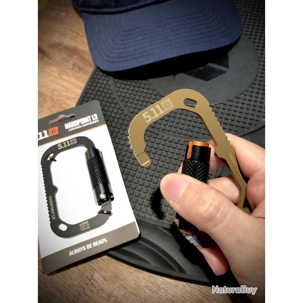 Mousqueton tactique 5.11 Hardpoint L3 Locking - noir ou coyote Noir