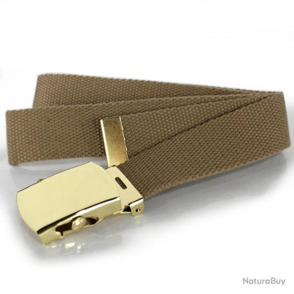 Ceinture en toile Sable- Boucle or dor� - C�r�monie Arm�e fran�aise (Terre & Air)