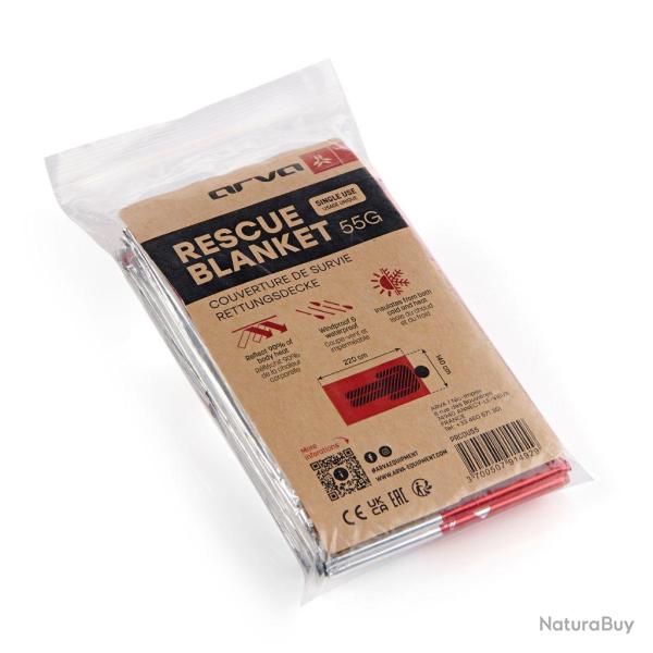 Couverture de survie ARVA 55 g - rouge/argent