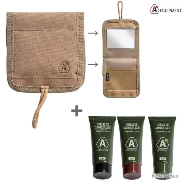Pochette de camouflage A10 sable, avec 3 tubes (vert, noir, marron) 3 tubes inclus