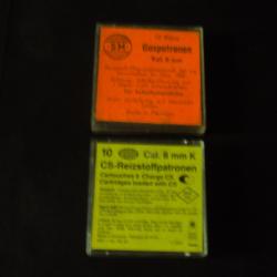 Cartouches &agrave; Blanc gaz,&agrave; charge.