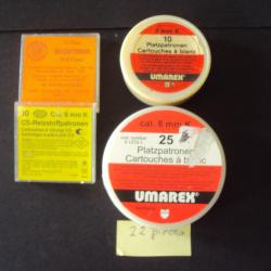 Cartouches &agrave; Blanc gaz,&agrave; charge.