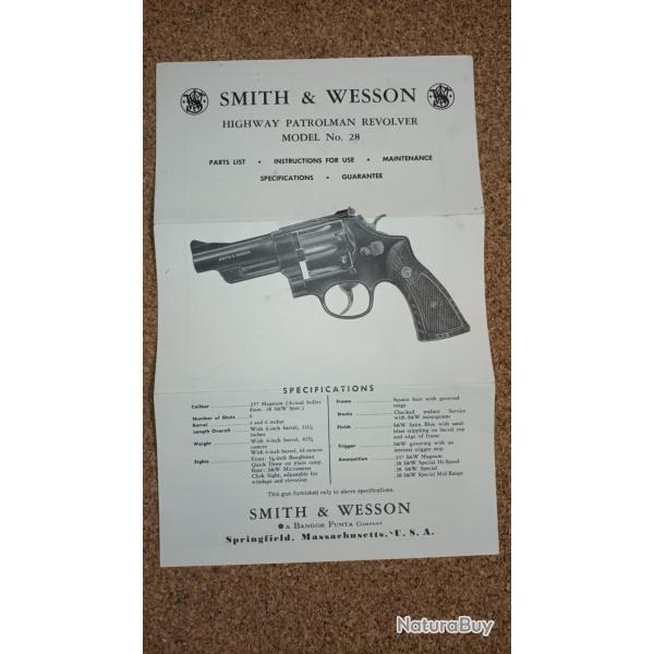 Mode d'emploi Smith&wesson Model No28
