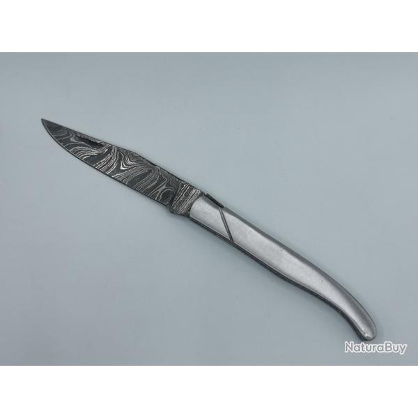 Couteau de Poche en Damas Le Ventoux - Coutellerie Artisanal Hosteel - Couteaux Pliant de Collection
