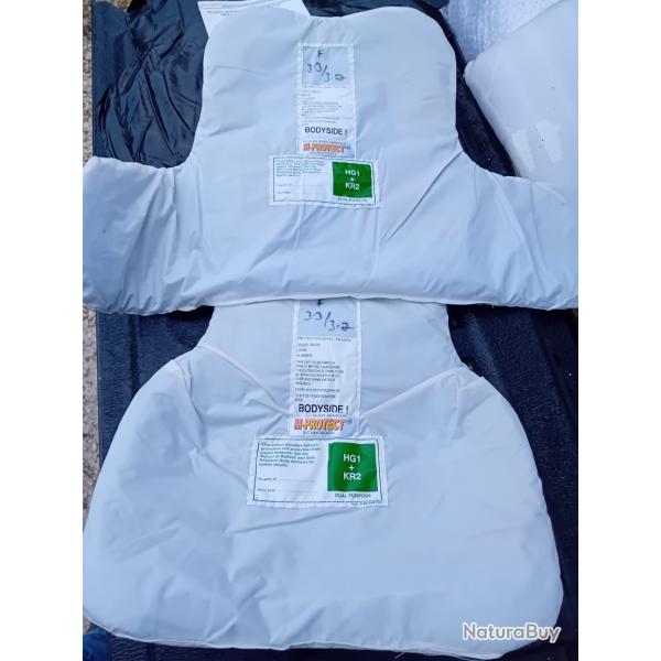 Ench�re lot de 2 plaques balistiques contre les armes de poings et les lames  MEHLER 54X34 32X34 fem