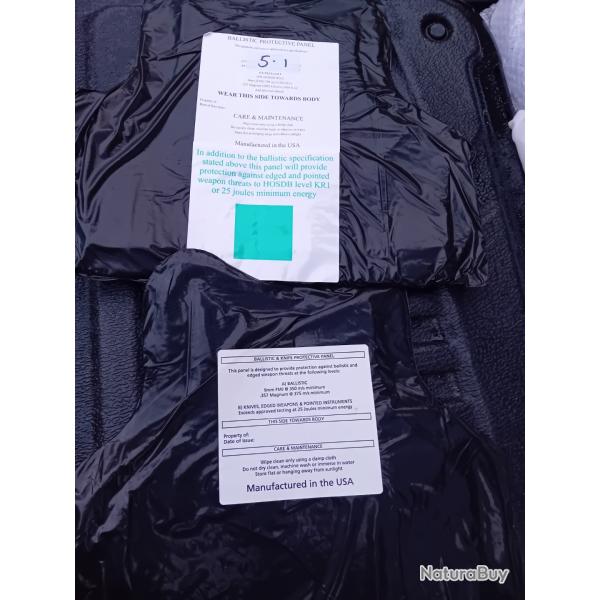 Ench�re lot de 2 plaques balistiques contre les armes de poings et les lames  MEHLER 36X30 33X31 cm