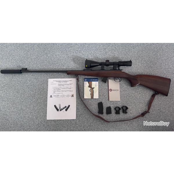 Vends carabine 22LR CZ 452 mod�le LUXE + silencieux TAK + Lunette SIMMONS + 3 chargeurs + housse