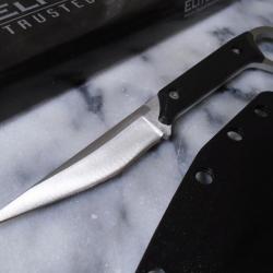 Couteau Tactical EliEdge Kiridashi Satin Lame Acier 440 Manche Abs Etui Plastic Rigide