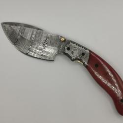 Couteau de Poche en Damas Le ROUSSILLON - Coutellerie Artisanal HOSTEEL - Couteaux Pliant Collection