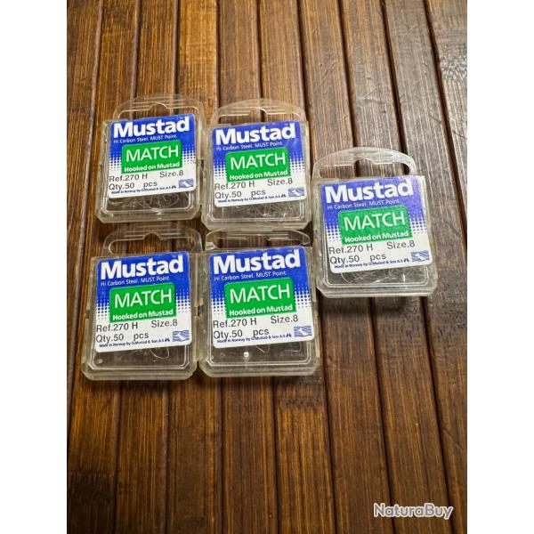LOT P�CHE 250 Hame�ons Mustad Match 270H taille 8