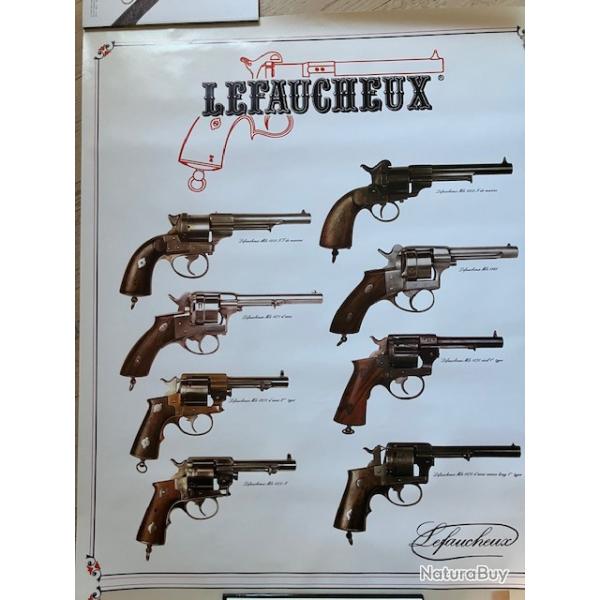 Le Faucheux - Belle et ancienne affiche publicitaire de revolver