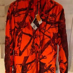 Veste camo orange avec membrane respirante et imperm&eacute;able