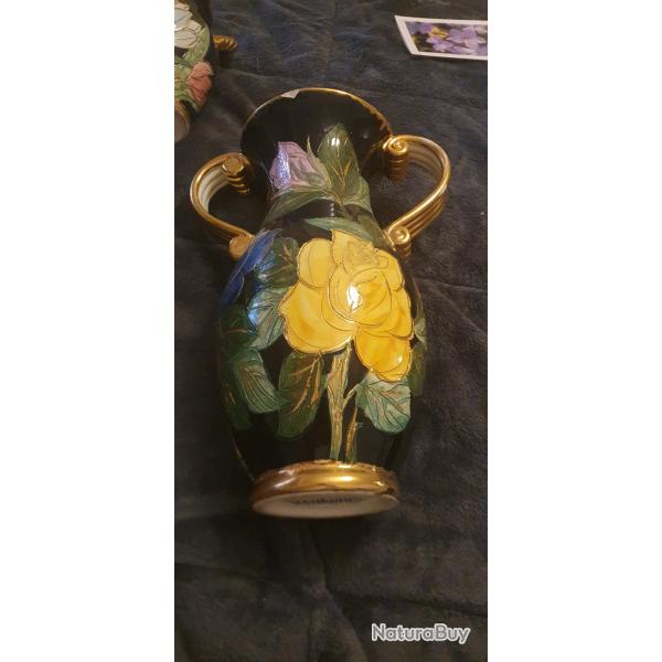 Superbe pi�ce COLLECTION GRAND VASE POTERIE EMAILL�E SIGN� VALLAURIS. TF