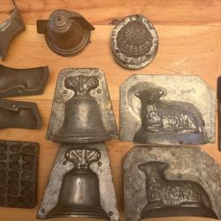 Lot Anciens moules m&eacute;tal 19e - d&eacute;but 20eme