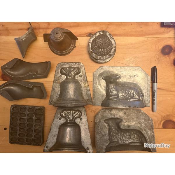 Lot Anciens moules m�tal 19e - d�but 20eme