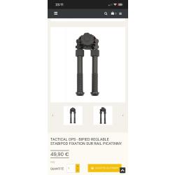 Bipied fixation sur rail 4 positions 22lr