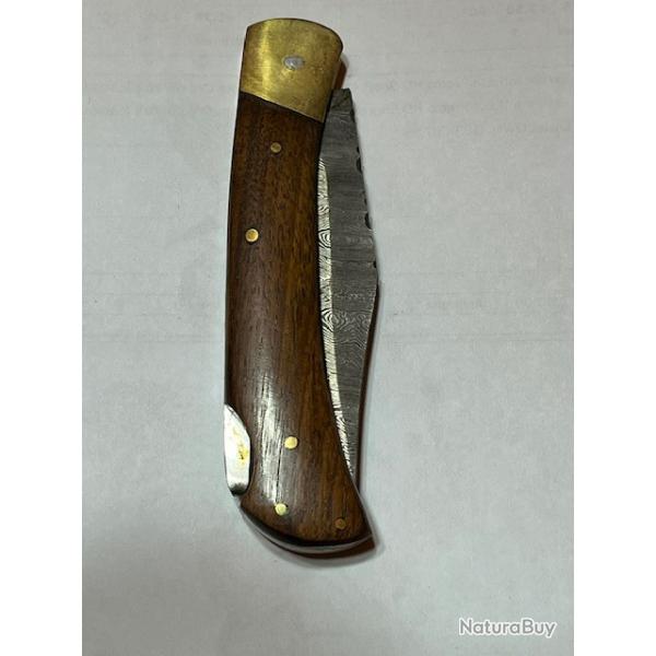 GRAND COUTEAUX DAMAS MANCHE EN BOIS