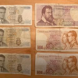 Lot de 6 billets belge anciens