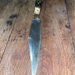 Couteau Navaja 41cm Valero Jun Zaragoza XIX&egrave;me - Corne & Laiton