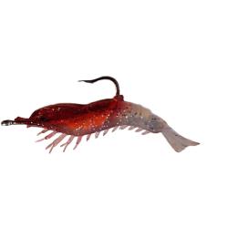 Leurre Glow Shrimp 55mm 3 pi&egrave;ces Rouge Pail