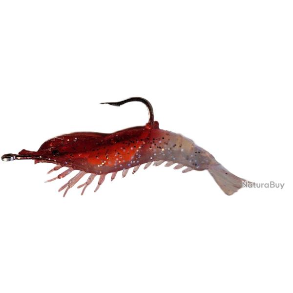 Leurre Glow Shrimp 55mm 3 pi�ces Rouge Pail