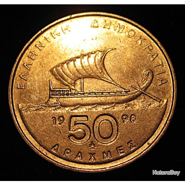 Grece, piece de 50 drachmes de 1998 ttb