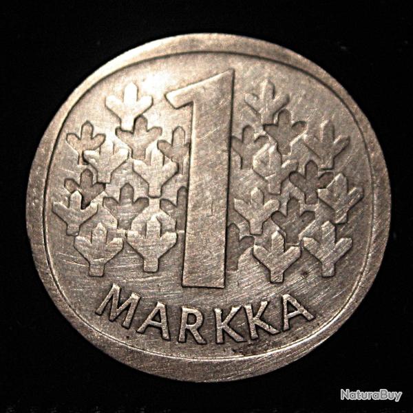 Finlande , piece de 1 markka 1965 argent 34%  diametre 23,9mm