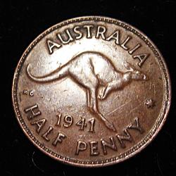 Australie , piece de half penny  australia 1941 ttb