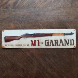 PLAQUE M&Eacute;TAL VINTAGE "M-1 GARAND"