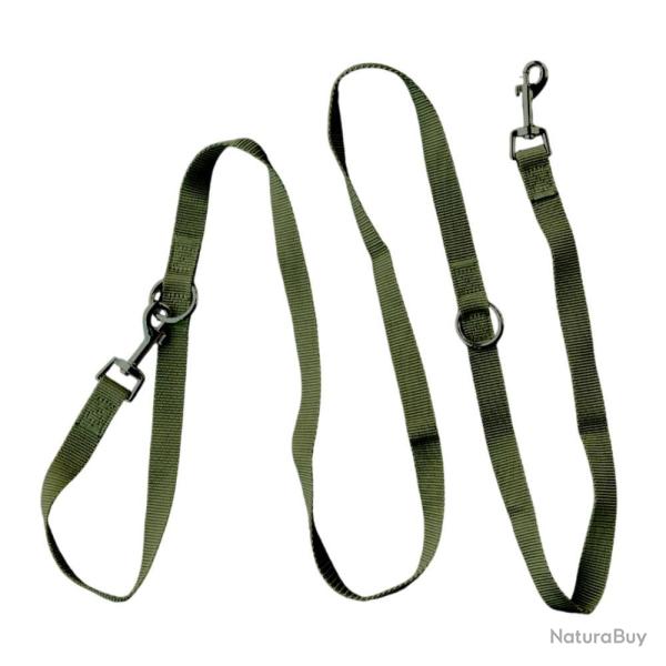 LAISSE NYLON PLATE 3 POSITIONS - Kaki - 