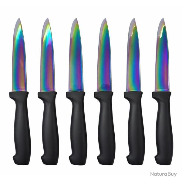 LOT DE 6 COUTEAUX A STEAK TITANE - 