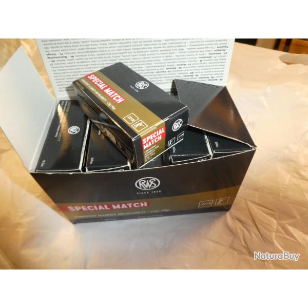 paquet de 500 cartouches 22lr  RWS sp�cial match