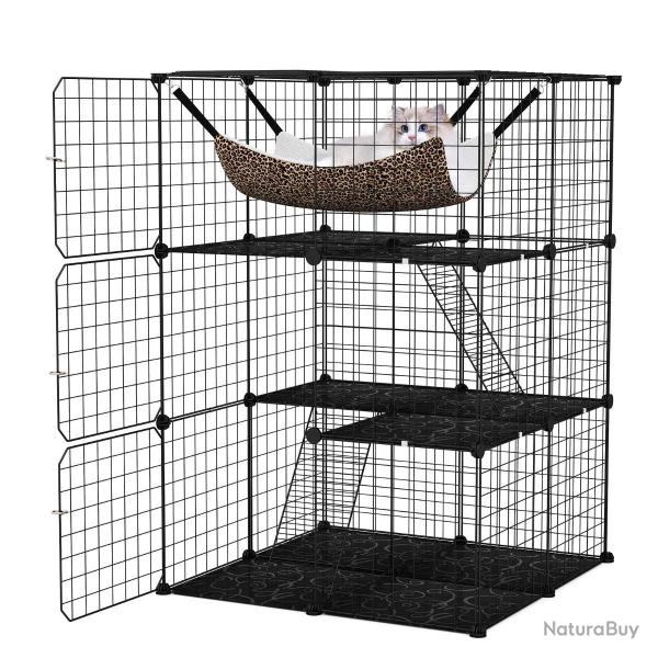 Cage pour animaux � 3 niveaux lot de 1 dimensions 74 x 74 x 107 cm installation rapide et facile st