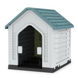 Niche pour animaux int&eacute;rieure et ext&eacute;rieure 66,5 x 52 x 60 cm abri s&eacute;curis&eacute; en PP bleu 20_0012917