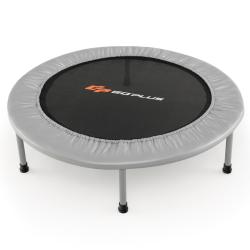 Trampoline pliable &oslash;95,5 x 21,5 cm pratique et compact pour int&eacute;rieur et ext&eacute;rieur en PP gris 20_00