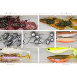 Kit Leurres Souples Westin Perch Box Jigging 1 bo&icirc;te / 17 leurres souples / 12 t&ecirc;tes plomb&eacute;es