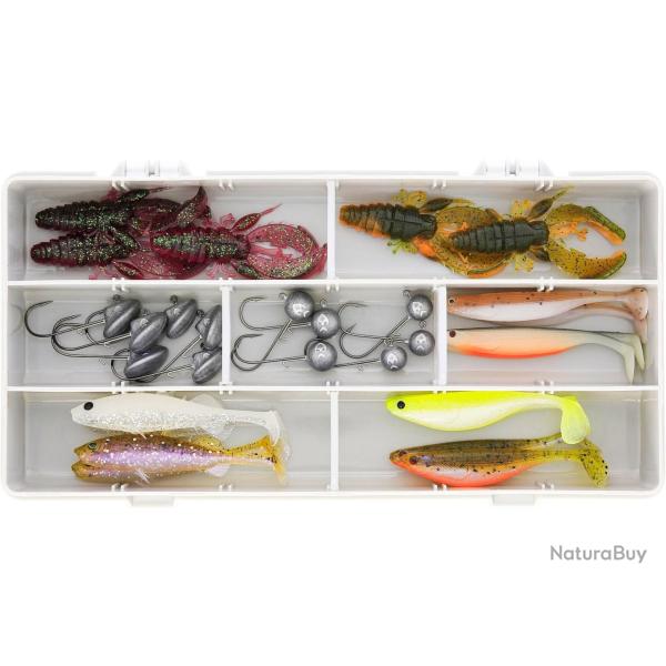 Kit Leurres Souples Westin Perch Box Jigging 1 bo�te / 17 leurres souples / 12 t�tes plomb�es