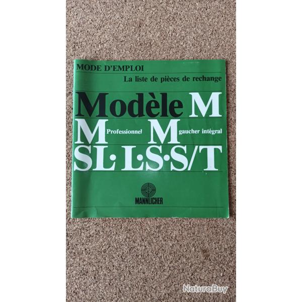 Mode D'emploi Model M Mannlicher Mprofessionnels, M gaucher int�gral SL. L. S. S/T