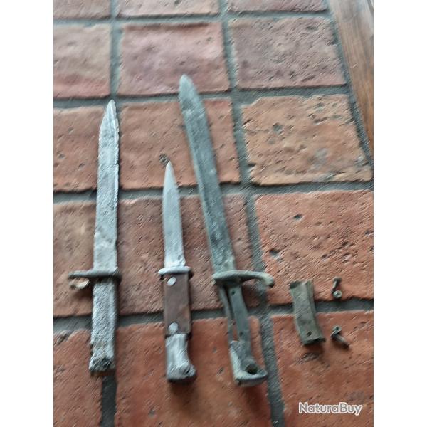 2 ba�onnette allemand WW1 //1 couteau de tranch� allemand